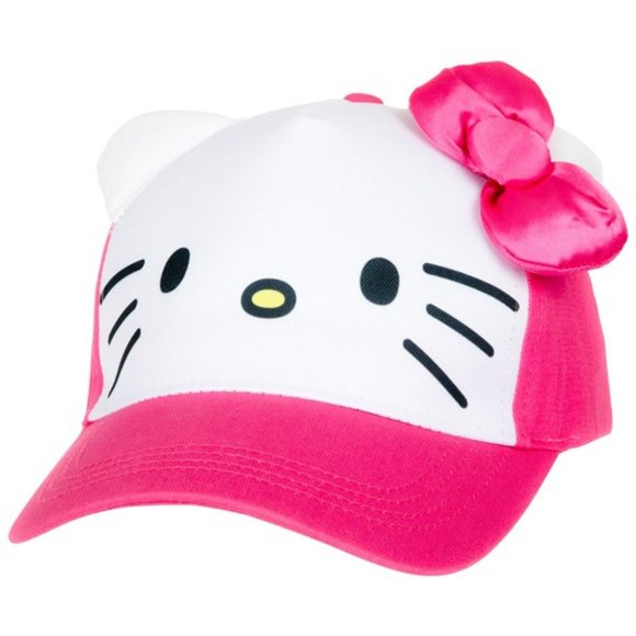 NWT SANRIO HELLO KITTY BASEBALL SNAPBACK W/ EARS-YOUTH SIZE - Picture 1 of 9